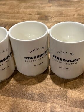 Starbucks 2018 Ceramic Mugs with Black Logo - Set of 3